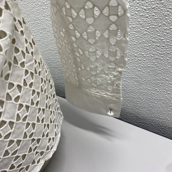 NEW ANNE FOUNTAINE  Cefalu Eyelet Embroidered Shirt White Size 4-6 (EU 38) - Picture 5 of 14